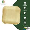 Charity Leaf Disposable Palm Leaf 9" Square Plates (50 pieces) Bamboo Like Serving Platters, Disposable Boards, Eco-Friendly Dinnerware For Weddings, Catering, Events