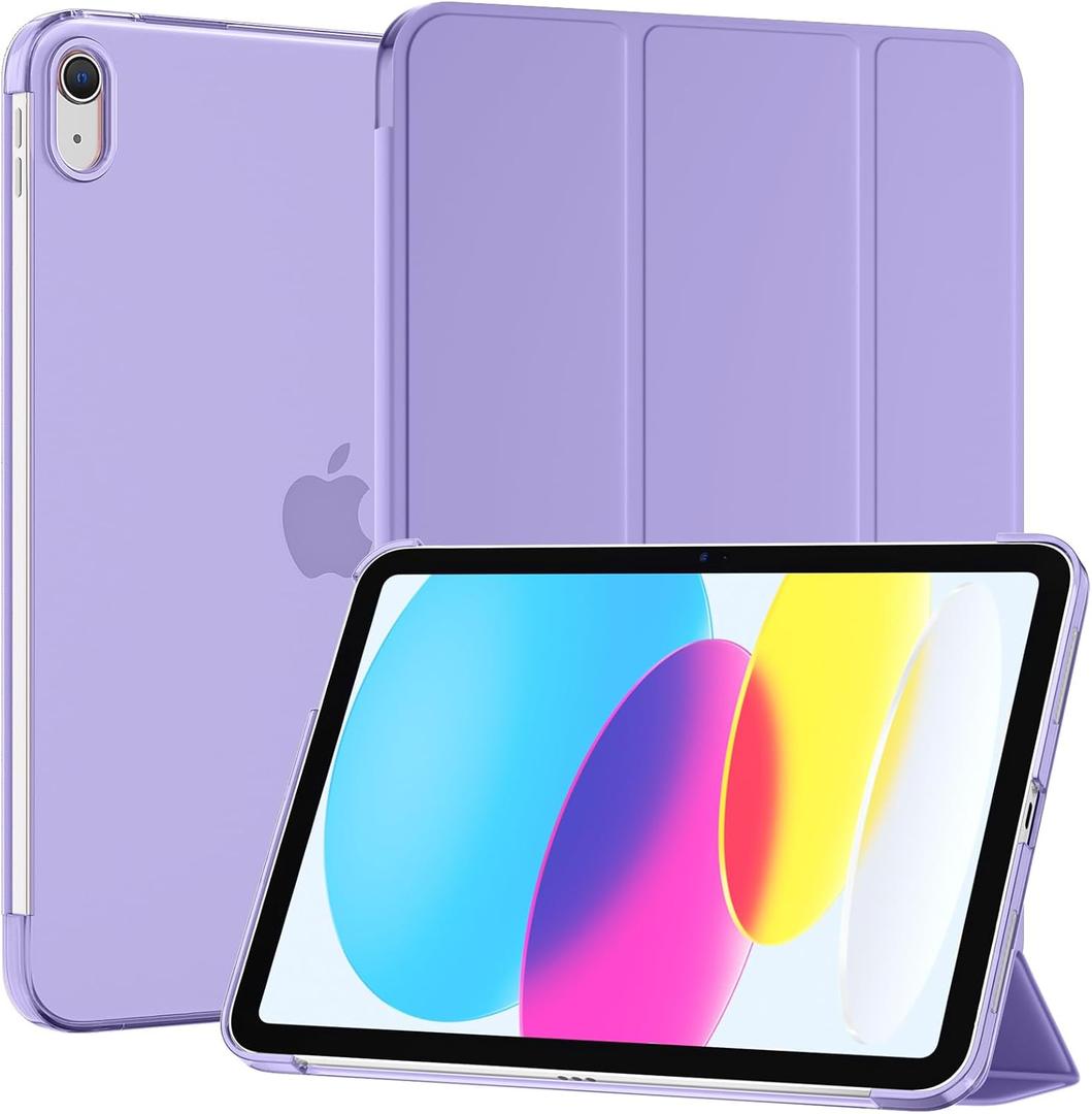 SUPFINE for iPad (A16) 11th Generation Case 11 inch 2025 & iPad 10th Generation Case 10.9 inch 2022, Slim Stand Hard PC Translucent Back Shell Cover (Support Touch ID, Auto Wake/Sleep), Purple (iPad 10th/11th Generation 10.9''/11'', Purple)