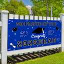 6 x Graduation Decorations 2026 Blue Graduation Banner 66.1" x 33.8" Graduation Backdrop Congrats Grad Banner for Outdoor Indoor High School College Class of 2026 Graduation Party Decorations Supplies