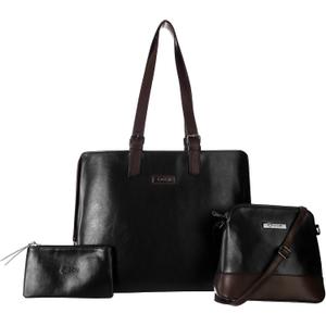 ECM 3pcs Vegan Tote Set for Women-Stylish Top Handle Laptop Bag Purse Sling Handbag Cosmetic Pouch bag-Travel Work Leisure