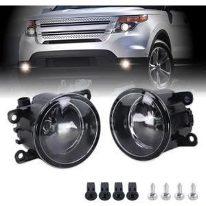Fog Lights With Bulbs Fits 2011-2015 Explorer，2013-2016 Fusion，2008-2014 Focus,2012-2015 CRV，2015-2017 Fit,2012-2017 Pilot,Fits Nissan Subaru Lincoln Replace#4F9Z-15200-AA（2 PCS）