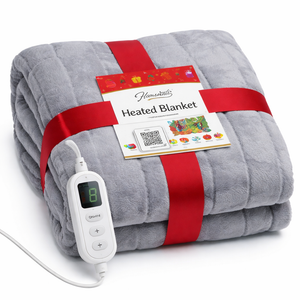 Homemate Heated Blanket Electric Throw - 50x60 Heating Blanket with 10 Fast Heat Levels 8 Hours Auto Off Soft Cozy Flannel Over-Heated Protection ETL Certification Keep Warming in Home