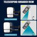 AERDM New Pair Towing Mirrors Manual Operated Textured Black Telescoping Trailer Side Mirrors Fit Chevy/GMC/Cadillac Silverado Sierra Avalanche Suburban Tahoe Yukon XL Escalade EXT ESV, 3.75 inches