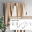 Decorative Curtain Rods for Windows 28 to 50 Inch - 5/8" Heavy Duty Curtain Rods 2 Pack,Basic Window Curtains Rod,Cafe Drapery Rod with Brackets - White