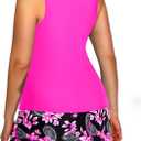 Plus Size Tankini with Skirt - Two Piece Swimsuit for Women Tummy Control Bathing Suit High Neck 2025 Swimwear (Pink)