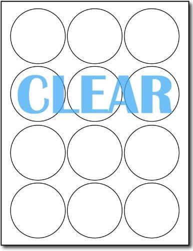 Crystal Clear Labels for Laser Printers - 2.5" Round - 12 per Sheet - 10 Sheets / 120 Circular Labels