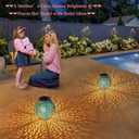 TAKE ME 2 Packs Solar Lanterns Outdoor Lights Waterproof Garden Lanterns for Patio,Outside Mothers Day Gifts Mom Wife Grandma Birthday Gifts [Set of 2]