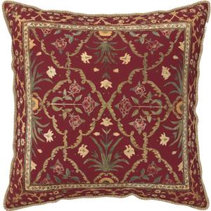 Vintage Tapestry Red Boho Floral Carpet Velvet Throw Pillow Covers 18"x18" Retro Decorative Pillows Cover Soft Cushion Case for Sofa Living Room Bedroom