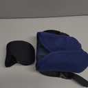 Travel Pillow, Upgrade Airplane Pillow for Long Flight, 360 Support Headrest, Travel Neck Pillow Eye Masks for Sleep, Compact Airplane Travel Essentials, Stop Bobblehead, Mottled Blue