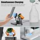 Magnetic Charger for Samsung, 5 in 1 Wireless Charging Station with Alarm Clock for Samsung Galaxy S25 Ultra/S24/S23/S22, Galaxy Watch 8/7/6/4/5, Galaxy Buds/Pro, Black