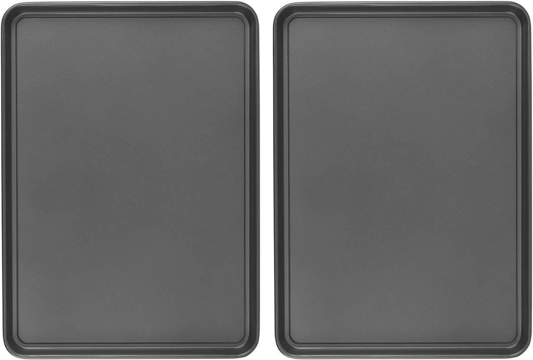 GoodCook Everday Nonstick Carbon Steel 15 x 21 Baking Sheet Set, 2 Pack Extra-Large Carbon Steel Cooking Pans, Bakeware Set, Cookie Sheets for Baking, Oven Pan Set