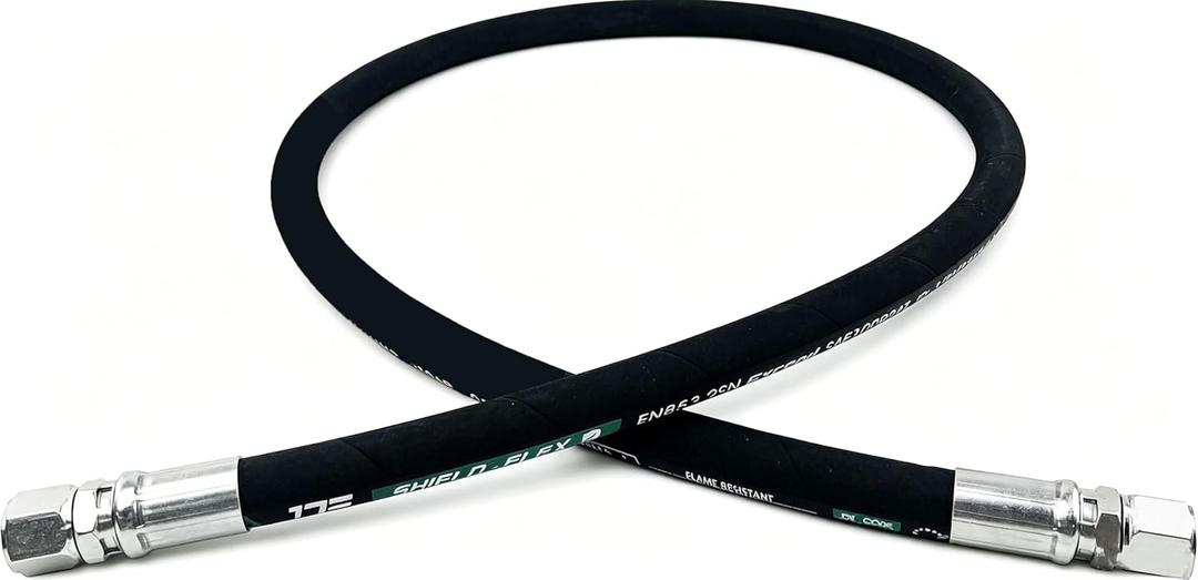 Jooptoolwook Hydraulic Hose Swivel Assembly 1/4" Hydraulic Hose with Female JIC X Female JIC 24" Long 5800 psi, Black, 2Pcs