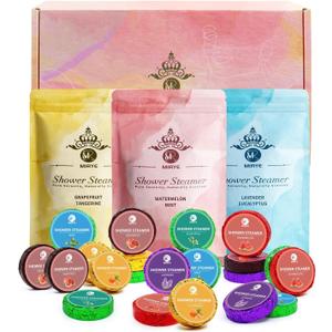 Shower Steamers Aromatherapy, 24-Pack Shower Bombs Birthday Gifts for Women, Valentine's Day Gift with Eucalyptus Mint Lavender Watermelon Grapefruit Tangerine Essential Oils