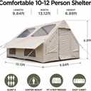 Inflatable Tent for 6-8 Person with Skylight, 2 Rooms | 4 Season, Camping, 2 Room Layout, Skylight Window, Large Capacity, Hand Pump, 420D Oxford Waterproof, 5-Min Quick Setup