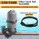 550-7500 Filter Lock Nut Assembly with Ext Lock Tabs Compatible with Clearwater II Cartridge Filter and D.E. Filter, Replacement for Part Number 550-7500,550-2060, 550-2075