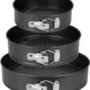 Springform Pan Set of 3 (7"/9"/11") - Non-Stick Cheesecake Pans with Removable Bottom, Round Baking Molds for Cheesecake, Pie, Desserts & More - Baking Bakeware Set