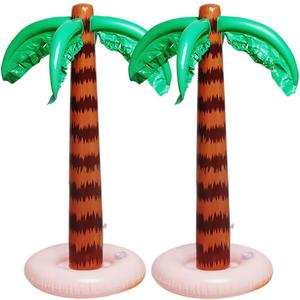 Inflatable Palm Tree Decoration, 2 Pack Jumbo Coconut Trees Beach Backdrop Favor Tropical Blow Up Hawaiian Summer Party Decor for Hawaiian Luau Party Decoration