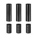PATIKIL 3 Pcs 3" Tall Candle Covers Sleeves, 3 Pcs Metal E12 Chandelier Socket Sleeves with Insulation Heat Shrinkable Flame Retardant Tube Bulb Light Base Holder for Lamps, Black