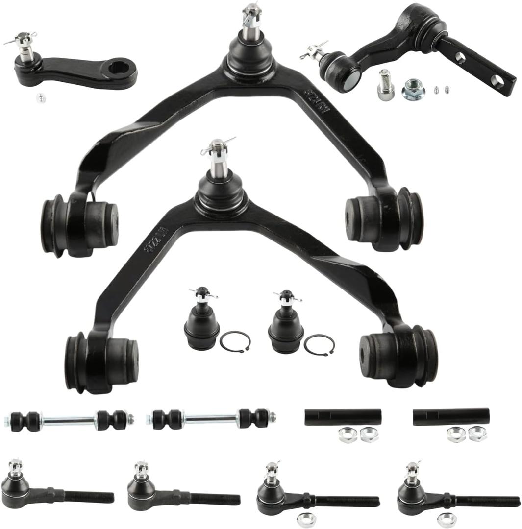 Suspension Kit Control Arm (14 Pcs) Compatible with 1997-2002 Ford Expedition, 1997-2003 F-150, 1997-1999 F-250, 1998-2002 Lincoln Navigator (4WD Only) Black