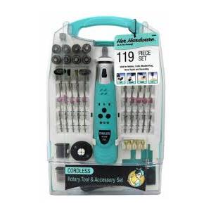 Her Hardware Ladies Cordless Rotary Tool Kit Hobby Set, 119 pc
