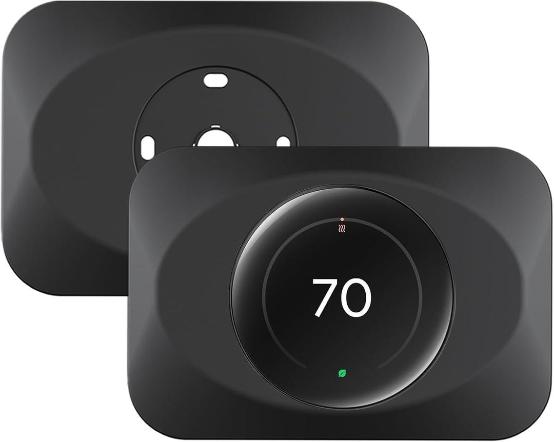 Nest Thermostat Wall Plate Cover Replacement Compatible with Google Nest Learning Thermostat (4th Gen), Practical Nest Learning Thermostat 4 Trim Kit, Snap fit Design (Black, 1 Pack)