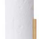 Paper Towel Holder Large Base Dia 7" Wooden Natural Color Countertop with Rubber Wood Round Base Kitchen Bathroom Roll Organizer Wooden Paper Holder Stand for Dining Table Home (ZJ281Y)