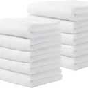 Yoofoss Luxury Washcloths Towel Set 10 Pack Baby Wash Cloth for Bathroom-Hotel-Spa-Kitchen Multi-Purpose Fingertip Towels & Face Cloths - White