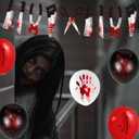 Halloween Party Decorations Set,Mystery Party Scream Banner,Hanging Swirls,Balloons
