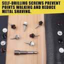 JEGONFRI 300pcs #10 x 1 Black Hex Head Self-Drilling Metal Roofing Screws, EPDM Washer, Colored Head, Wood Screws, Sheet Metal Roof Screw with Hex Driver Bit