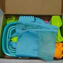 Dreamon Beach Toys for Kids 3-10, Collapsible Sand Toys Include 3 Pack Foldable Buckets, 24 PCS Beach Mold and Shovels Molds, Travel Sandbox Beach Toys for Kids Toddler with Mesh Bag