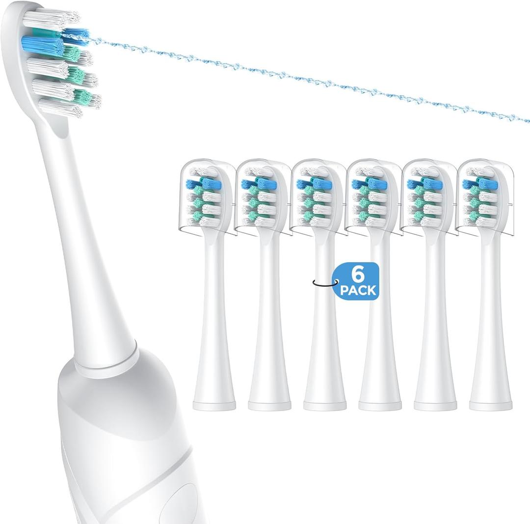 FitMount 5 Pack Toothbrush Replacement Heads Compatible with WaterPik Sonic Fusion 2.0, FitMount Flossing Brush Head Fit for Water-Pik SF-01 SF-02 and 2.0 SF-03 SF-04 (White&green)