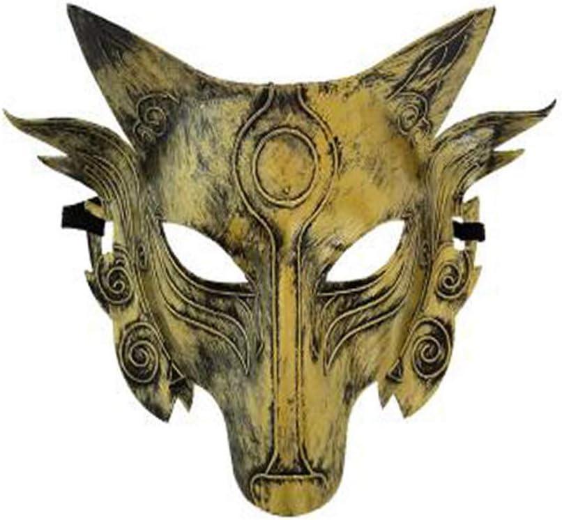 Halloween Wolf Head Mask (Gold)