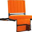SPORT BEATS Stadium Seats with Back Support Bleacher Chairs with Back and Cushion Thick Padded Bleacher Seats Includes Shoulder Strap Orange 1pc Regular - 17" W x 12" D x 16.5" H