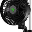 VIVOSUN AeroWave A6 Grow Tent Clip Fan, 6" Auto Oscillating Fan, Secure Non-Slip Clamp, Strong Air Circulating, and Low Noise, for Hydroponic Ventilation, 1-Pack