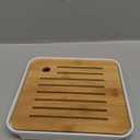Bamboo Kung Fu Tea Tray Table Serving Tray Chinese Style Water Storage (White)