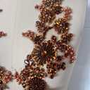 1 Pair Sew on Crystals Rhinestones Appliques Patches for Front Bodice Decoration Sewing Beaded Wedding Evening Dress Clothing Prom Costumes Crafts (Brown)