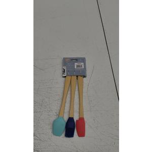 1765 - Kitchen 3 Piece Mini Utensil Set Silicone 8.25" Handles Multi Color  WQ14