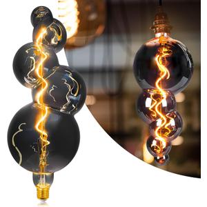 40 Watt Decorative Vintage LED Light Bulbs, Special Huge Bubble 4W LED Filament Edison Bulb,2700K Oversized Electroplated Warm Lights,Dimmable E26 Lamp Base,1-Pack