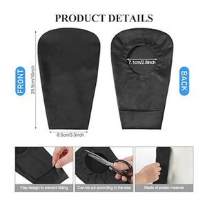 2 Pcs Black Ostomy Bag Cover Ostomy Pouch Cover Odor Control Stretchy Bag Washable Pouch Liner for Women Men Lightweight Care Protector Protective(2.8 Inch Diameter)