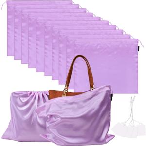 10 Pack Dust Bags for Purses and Handbags, Silk Dust Cover Storage Bag with Drawstring Travel Storage Pouch for Handbag Purse Shoes Boots (Pink, 23.6  19.6 in)