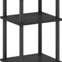 Furinno JUST Side Table, 3-Tier End Table, Open Shelves Night Stand, Bedside Table, Toolless Assembly, for Living Room, Bedroom, Bathroom, Americano