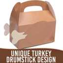 Fun Express 6 1/4" x 5 1/4" Turkey Leg Brown Cardstock Favor Boxes - 12 Piece