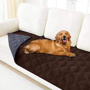Smiry Waterproof Dog Bed Cover Blanket 30x70, Soft Reversible Pet Blanket, Washable Leakproof Cats Dogs Couch Cover for Sofa, Couch, Furniture, Chocolate/ Dark Grey