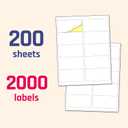 (2" x 4") 200 Sheets, Printable White Sticker Labels, Laser/Inkjet Printing - Matte, 10 per Page