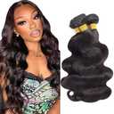 Body Wave Bundles Human Hair 10A Unprocessed Brazilian Virgin Human Hair 3 Bundles Natural Black Body Wave Bundle 18 20 22 Inch 150g