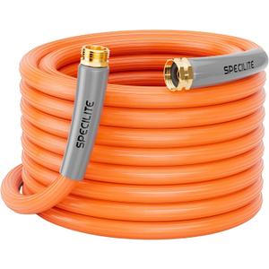 5/8'' Heavy Duty Rubber Garden Hose 50FT, 1200psi Burst, 300psi Working, Hot/Cold Water Hose, -50℉-170℉, 5 Layered Pipe, UV Resistant, 3/4" Brass Fittings for Outdoor, Agriculture