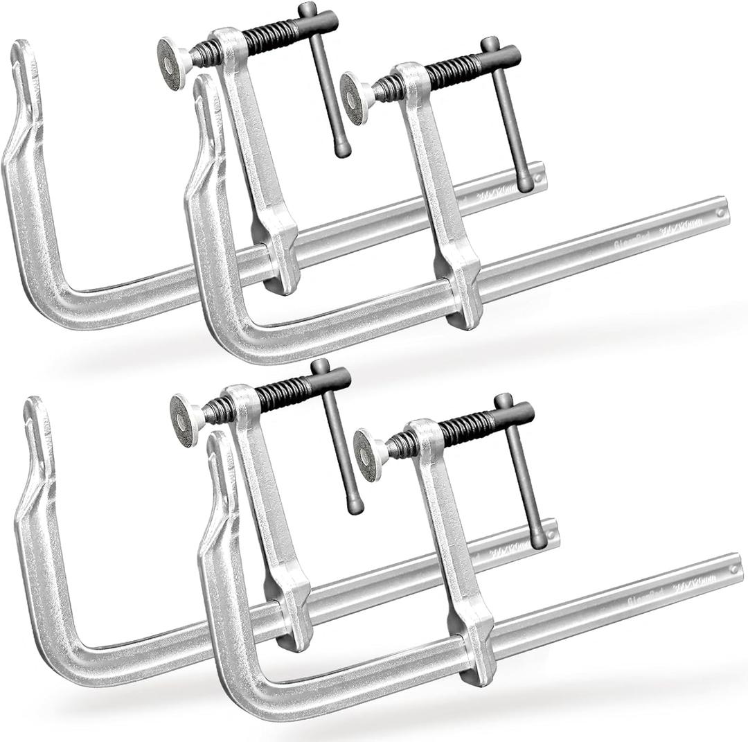 4-Pack 12-Inch Heavy-Duty F-Clamps for Welding, Woodworking & Metalworking1320 Lbs Load Capacity, 4-3/4 Inch Throat Depth, All-Steel Construction (4-Pack-12 Inch-4-3/4 Inch)