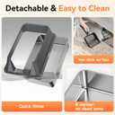 Stainless Steel Litter Box with High Sides, XL High Sided Cat Litter Pan, Open Top Extra Large Metal Cat Litter Box, Non-Stick, Odor Free, Leakproof, Scoop Included, Gray