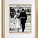 Yaetm 16x20 Gold Picture Frame with Decorative Inner Frame & Tempered Glass, Display 11x14 Photos with Mat on Wall - Portrait or Landscape - Ideal for Office & Home Dcor (Gold, Single)