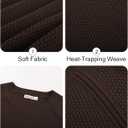 GRACE KARIN Women's Fall Knit Sweater Top, Long Sleeve Merino Wool Blend Pullover, Casual Crewneck Waffle Clothes 2025 (Brown, XL)